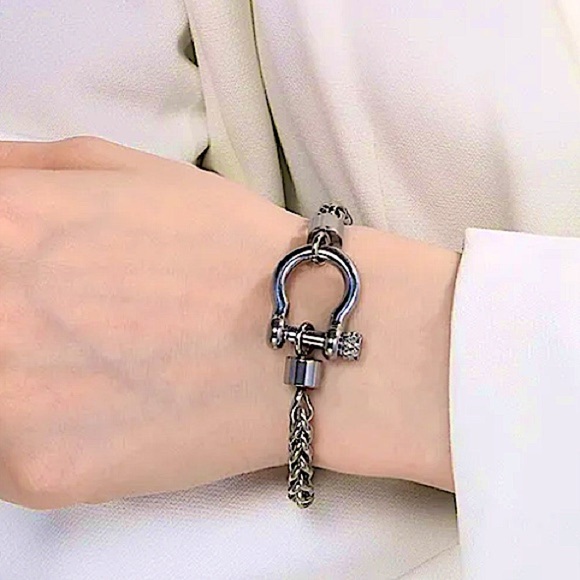 Horseshoe Silver Bracelet Necklace Set HoreseBit Stainless Steel Hypoaller… - Picture 2 of 10